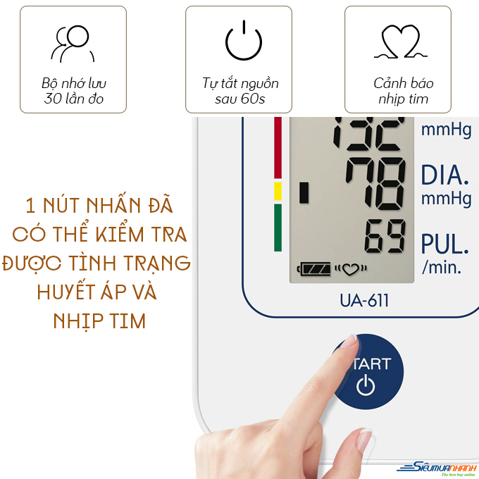 Máy đo huyết áp bắp tay tự động AND UA-611